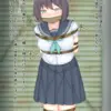 テープギャグの制服少女
